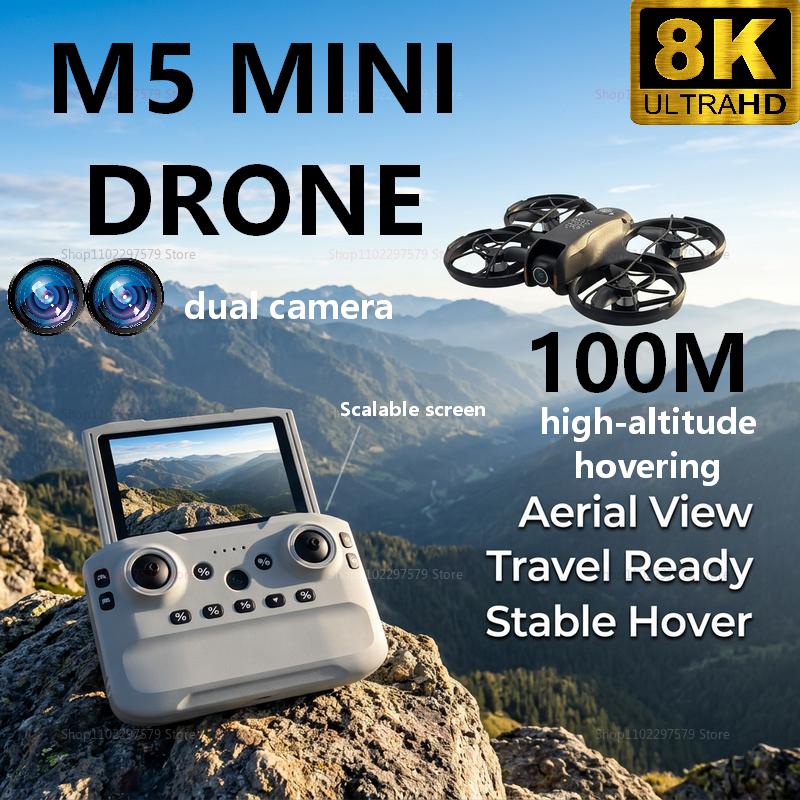 Rc Helicopter Mini - 2026年新型M5ミニドローン 8K HDカメラ 障害物回避 GPS空撮 オプティカルフロー