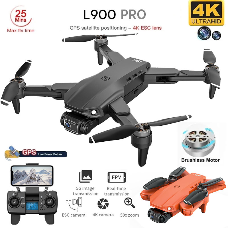 折りたたみ式ブラシレスドローンl900プロ,GPS, 4k, - Rc Helicopter Case のレビューと価格