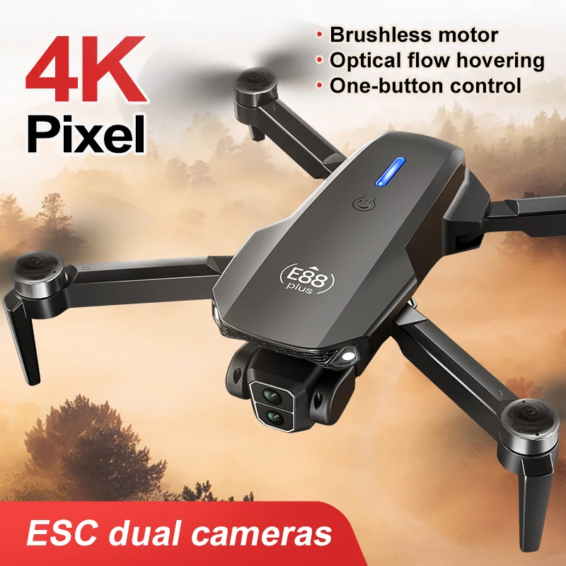 新型E88 Plusクアッドコプタードローン：90 °    - Rc Helicopter Case のレビューと価格